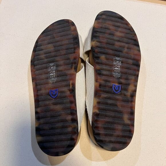 Rothy's The Weekend Slide Hemp Oat Cream Cross Strap Sandal Size 7.5 NWOT - Picture 7 of 9